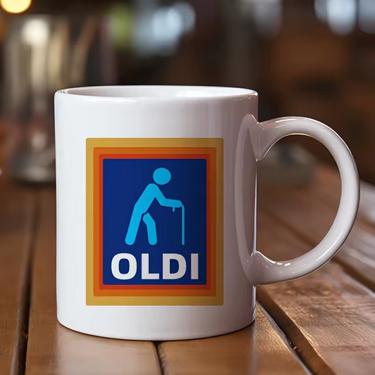 "OLDI" Funny Parody Mug